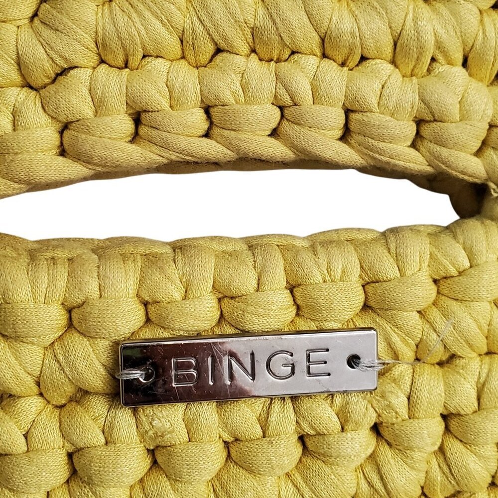 BINGE Frida Bright Yellow Handmade Unique Upcycled Cotton Crochet Clutch - Picture 10 of 12